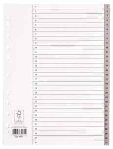 Pärmregister A4, numrerat