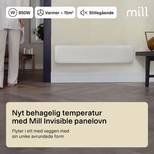 Mill Invisible element med termostat