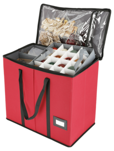 Förvaring julkulor – stor låda med lock och dragkedja