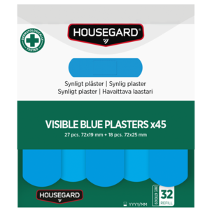 Housegard synlige blå plastre, 2 x 45-pakning