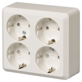 ABB Jussi 4-osainen pinta-asennettava pistorasia, 404EAP