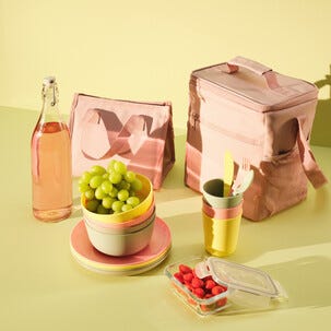 Mjuk kylväska med handtag och axelrem, rosa, 9 l