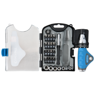 Cocraft bitsskrutrekker med sperre og bits, 25 deler