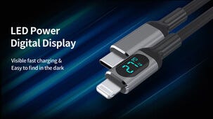 USB-C–Lightning-kaapeli, jossa näyttö, 1 m