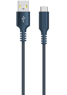Stoffkledd USB C kabel 1,5m USB-A til USB-C Clas Ohlson