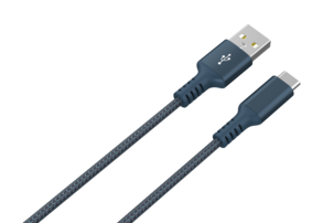 Stoffkledd USB C kabel 1,5m USB-A til USB-C Clas Ohlson
