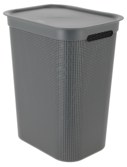 Stor skittentøyskurv med lokk og håndtak, 50 liter