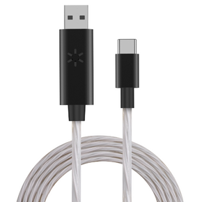 USB-A til USB-C ladekabel med lyseffekt, 1 m