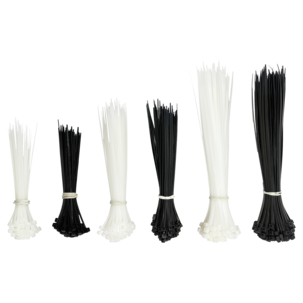 Buntebånd i 3 ulike størrelser, svarte og hvite, 500-pakning