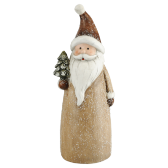 Juldekoration tomte i naturfärger, polyresin