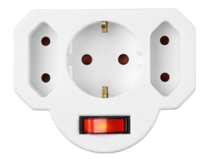 3-veis forgreningskontakt med strømbryter