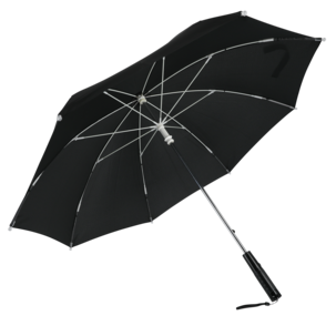Paraply med LED-ljus, svart, 103 cm diameter