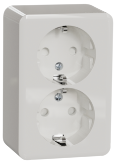 Schneider Exxact utanpåliggande 2-vägs vägguttag