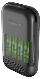 Batterilader inklusive 4 batterier, GP ReCyko Charge 10