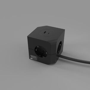 Cube Jatkojohto kuutio, USB-A, USB-C ja virtakytkin
