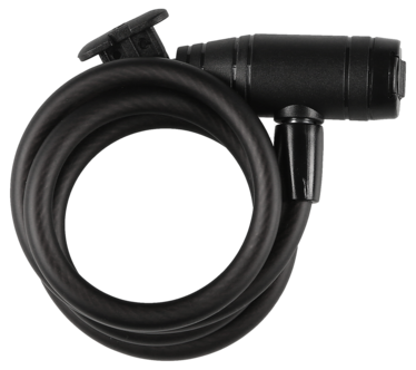Nøkkellås for sykkel med 2 nøkler og feste, svart, 10 mm 1 m