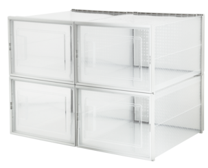 Stapelbar skolåda med dörr, 4-pack