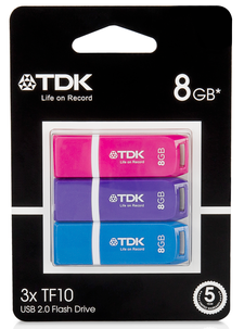 USB-minne 8 GB 3-pack TDK