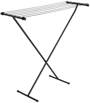 Pieni pyykkiteline ulos tai sisälle, musta