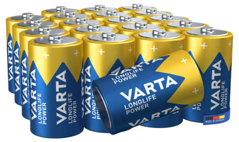 Varta Longlife Power D/LR20-batterier, 20-pakning