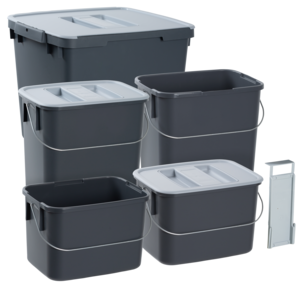 Källsorteringskärl skåp Nordiska Plast, 5 delar