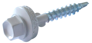 Kateruuvi muovikattoon, valkoinen