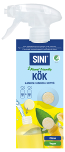 Sini kjøkkenrengjøring sprayflaske og 2 tabs, startsett