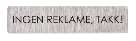 Dørskilt, Ingen reklame, takk!