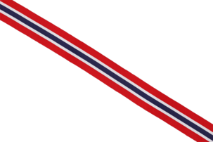 Gavebånd norgebånd rødt, hvitt og blått, tekstil