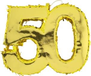 Gyllen piñata med tall