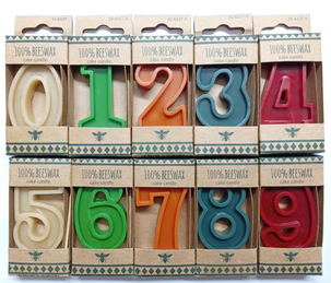 Tårtljus av bivax, siffror