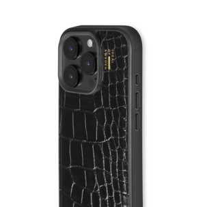 Ideal of Sweden Black Croco iPhone 16 Pro mobildeksel