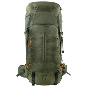 Vandringsryggsäck 60 liter med regnskydd grön