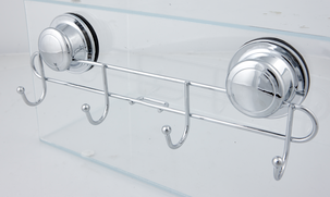 Krokrekke med vakuumfeste, 4 kroker