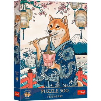 Pussel Trefl Pets as Art, Shiba's Noodle Meditation, 500 bitar