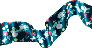 Satinband Blomster, 5 m