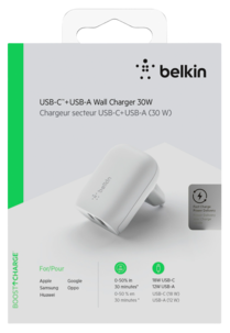 Mobilladdare USB-C 30 W, Belkin BoostCharge