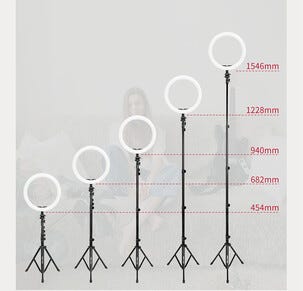 LED ringlight med stativ, för mobil, 1,55 m