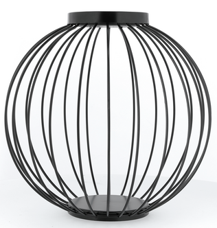 Solcellslampa svart metall, 36 cm