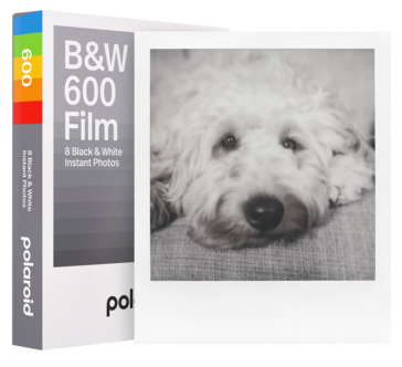 Polaroid 600 B&W svarthvittfilm med hvit ramme, 107 x 88 mm