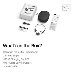 Shokz OpenRun Pro 2 Mini, open-ear, bone conduction-hodetelefoner