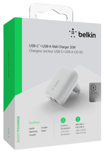Mobilladdare USB-C 30 W, Belkin BoostCharge
