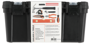 Verktygslåda med verktyg