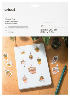 Cricut Printable Vinyl A4, selvklebende, 12 ark