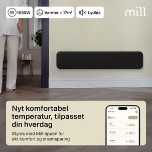 Mill Invisible Smart wifi-ovn Gen. 4, svart, 1050 W