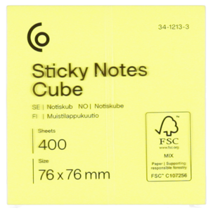 Notisblock kub, 400 notislappar