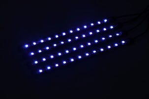 Interiørbelysning bil, lyslist LED, RGB, 4-pakning