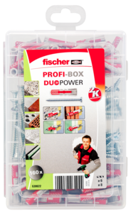 Fischer Profi-Box DuoPower universalplugg med skrue, 160-pakning