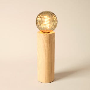 Deco bordslampa E27 metall med träoptik, Northlight