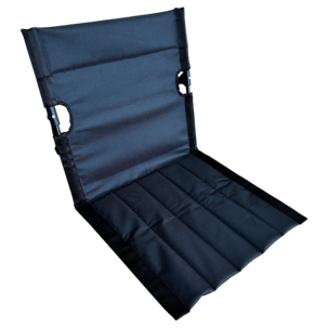 Strandstol, strandmatte med ryggstøtte, svart